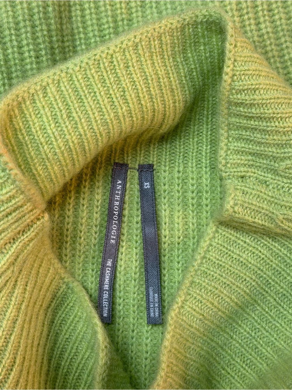 ANTHROPOLOGIE Women’s The Enza Ribbed Cashmere Sweater Crop Long-Sleeve Size XS - Picture 7 of 12